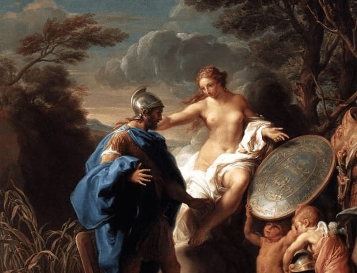 Venus Presenting Aeneas with Armour Forged by Vulcan (Pompeo Girolamo Batoni)
